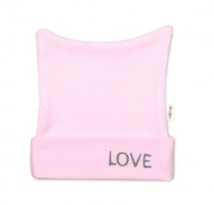Novorodenecká čiapočka Baby Nellys, Love - ružová
