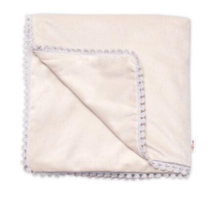 Detská deka Velvet - obojstranná s ozdobným lemovaním, Baby Nellys 100 x 75 cm, béžová