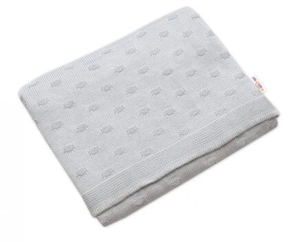 Luxusná bambusová detská pletená deka Baby Nellys, 80x100 cm, sivá