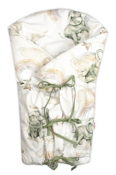 Klasická retro zavinovačka šnurovacia s výplňou, Slon a dúha, béžový