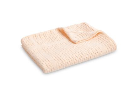 Jemná ažurková bavlnená dečka 110x70 - sv. rúžová