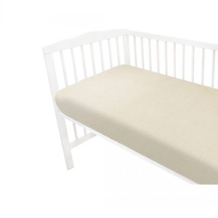 Mušelínové prestieradlo postieľky 60 x 120 NATURE double - béžové