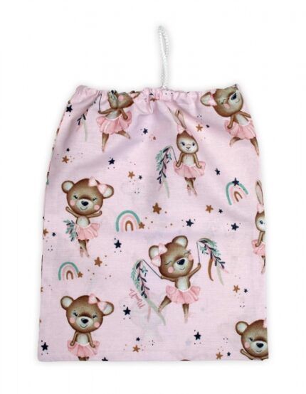 Vrecko na prezuvky 40x32cm, bavlna, Little Balerina - růžový