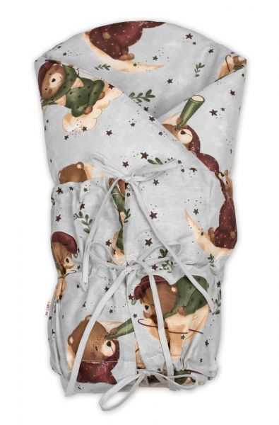 Klasická retro zavinovačka šnurovacia s výplňou, Medvedík na mesiaci