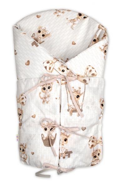 Klasická retro zavinovačka šnurovacia s výplňou, Žirafka béžová